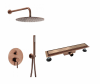 Zestaw KFA Zestaw prysznicowy podtynkowy MOZA  + AQUALINE Odpływ liniowy podłogowy 2w1 pod płytkę - 80 cm KOLOR MIEDZIANY LM04800 +5039-501-34